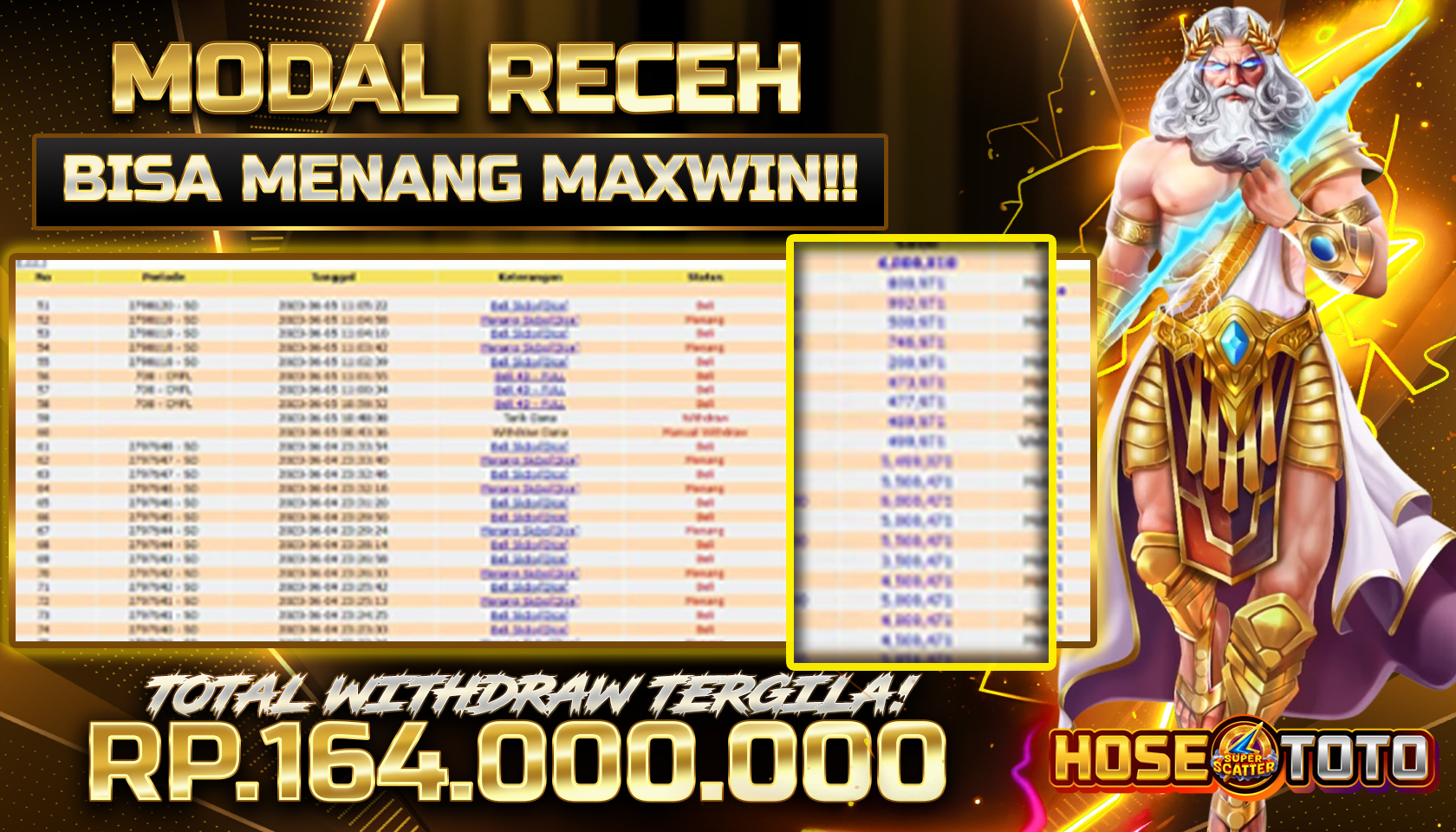 Bukti Jackpot Lunas HOSETOTO